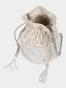 Crystal bucket bag - Ivory