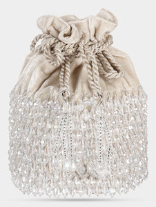 Crystal bucket bag - Ivory