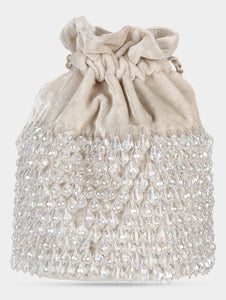 Crystal bucket bag - Ivory