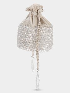 Crystal bucket bag - Ivory