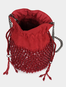 Crystal bucket bag - Red