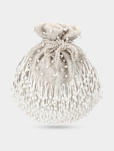 CUTDANA PEARL POTLI BAG - Ivory