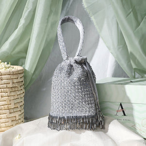 Aiza Sequins- Bucket Bag Silver