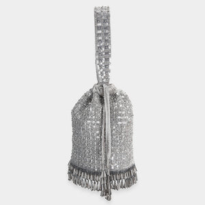 Aiza Sequins- Bucket Bag Silver