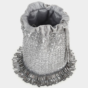 Aiza Sequins- Bucket Bag Silver