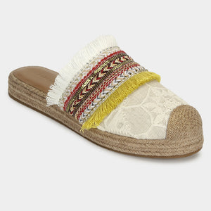 Amara Embroidered Mules - Multicolour