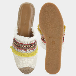 Amara Embroidered Mules - Multicolour