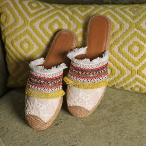 Amara Embroidered Mules - Multicolour