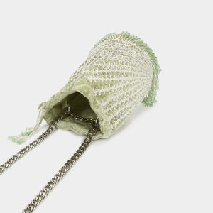 Anaya Radial Cutdana Bucket Bag - Mint Green