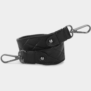 Faux Leather Bag Strap - Black