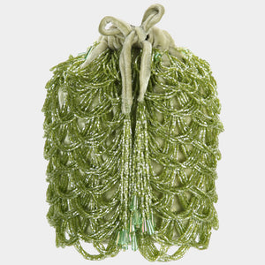 Iridescent Scallop Bucket Bag - Green