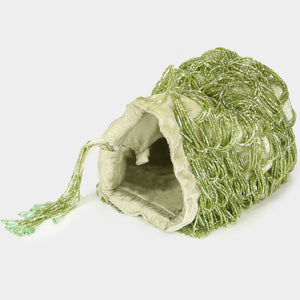 Iridescent Scallop Bucket Bag - Green
