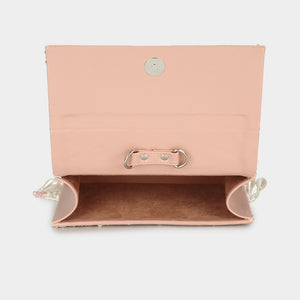 Pearl Drop Sequins Mini Bag - Blush & Silver