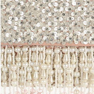 Pearl Drop Sequins Mini Bag - Blush & Silver