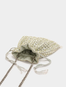 SEQUENCE CRYSTAL POTLI BAG - MINT GREEN