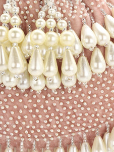 OYSTER DOUBLE LAYER PEARL POTLI BAG  - BLUSH PINK