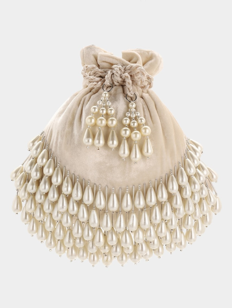 Potli Bag Stylish Bangle Shape Pearl Embroided Handle For Hand Bag Or –  PeelOrange.com