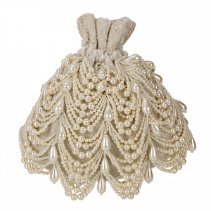 SCALLOPED OYSTER PEARL POTLI - IVORY