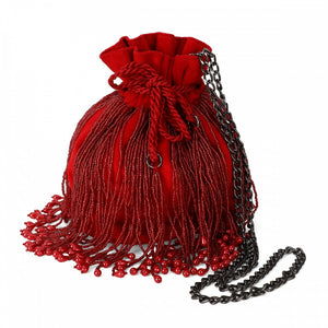 HALO -PEARL BUCKET BAG - RED